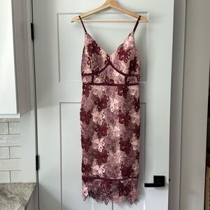 Pink/maroon lace dress